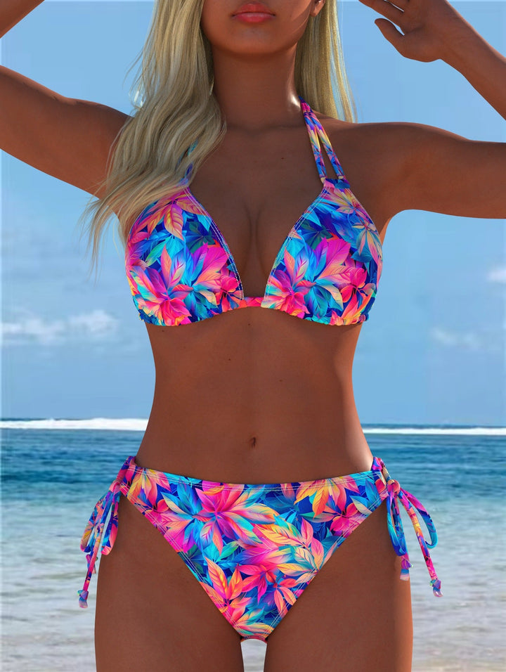 Damen Bikini-Set mit verspieltem Schnitt und trendigem Mustermix Drune