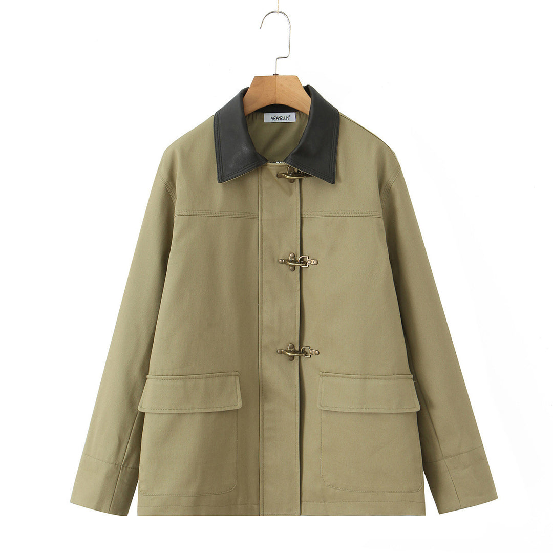 Damen strapazierfähige Arbeitsjacke mit elegantem Kragen und praktischen Taschen Drune
