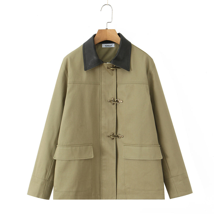 Damen strapazierfähige Arbeitsjacke mit elegantem Kragen und praktischen Taschen Drune