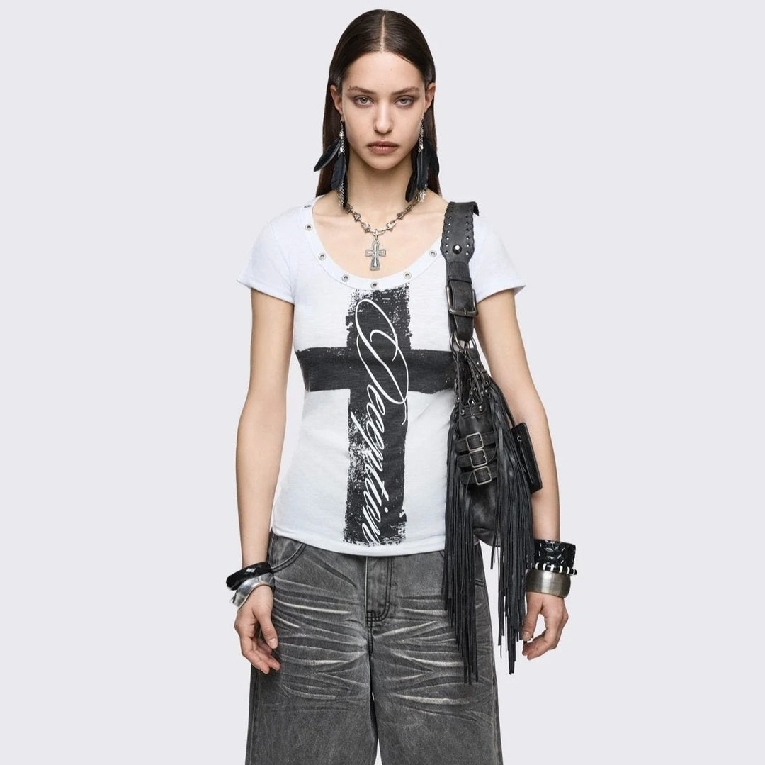 Damen Stylisches Shirt mit kreativem Grafikdesign Drune