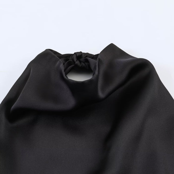 Damen asymmetrisches Satin Kleid Drune