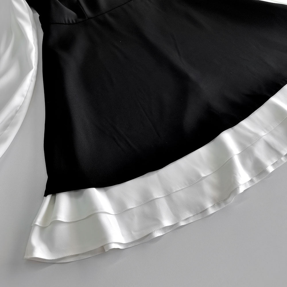 Damen Minikleid mit voluminösen Ärmeln und schwingendem Rock Drune