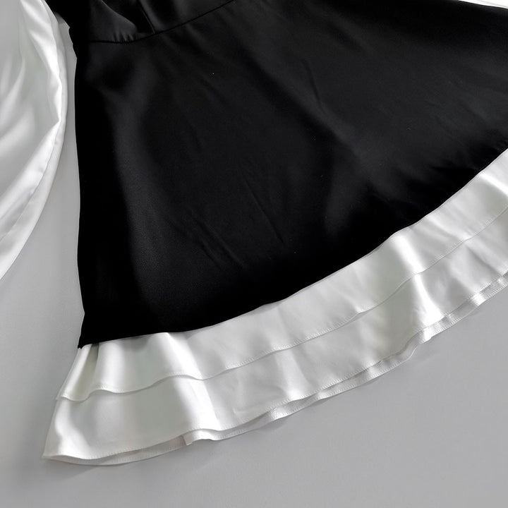 Damen Minikleid mit voluminösen Ärmeln und schwingendem Rock Drune