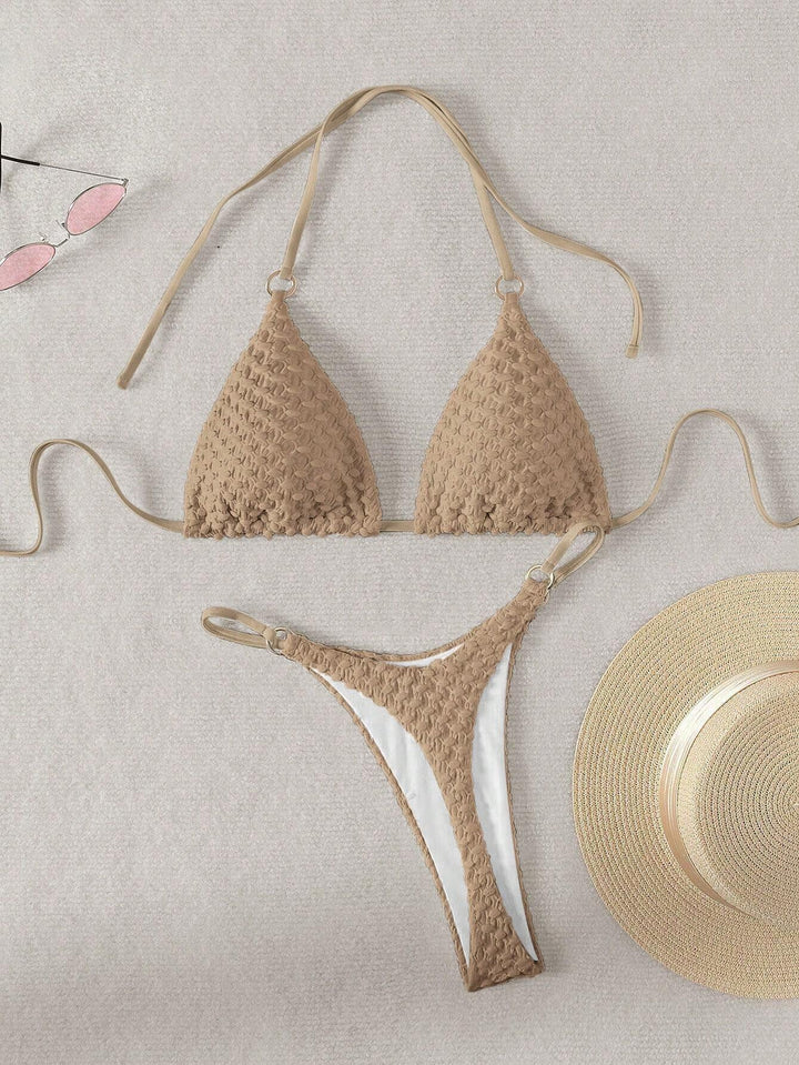 Damen Triangel-Bikini mit raffiniertem Texturenmix Drune