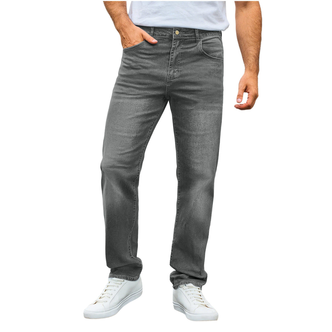 Herren nan lässige Straight-Leg-Jeans mit mittlerer Bundhöhe und Komfortstretch Drune