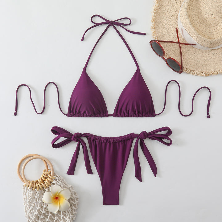 Damen Triangel-Bikini mit modischen Bindebändern Drune