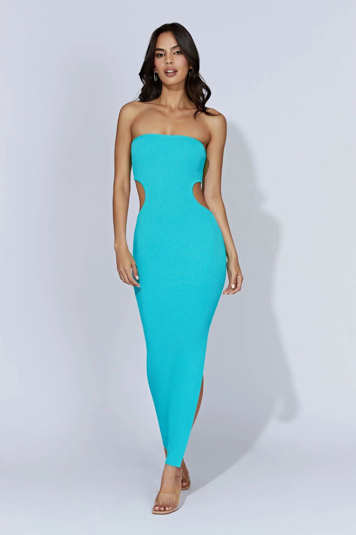 Damen figurbetontes Langarmkleid mit Cut-Outs Drune
