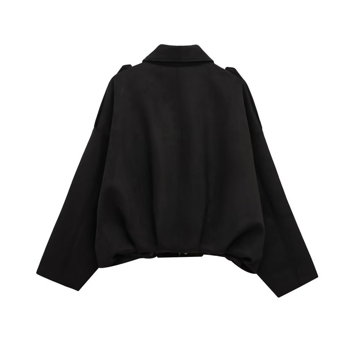Damen Oversized Wildleder Utility Jacke Drune