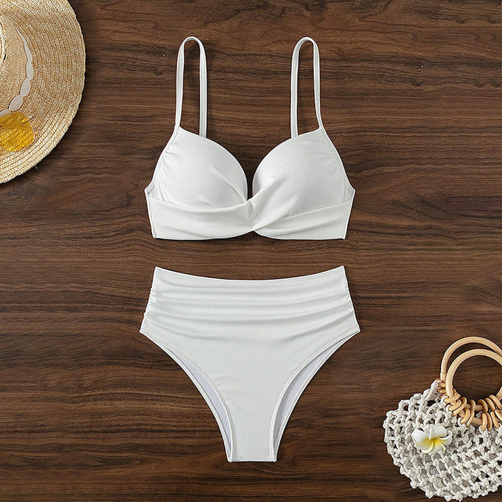 Damen Hoch tailliertes Bikini-Set mit elegantem Push-Up-Oberteil Drune
