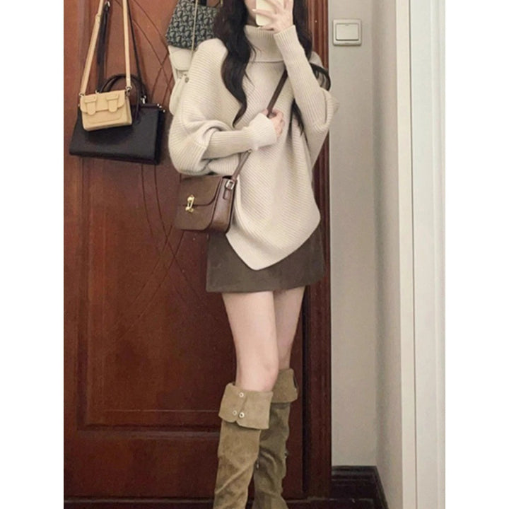 Damen Oversized Pullover mit asymmetrischem Saum Drune
