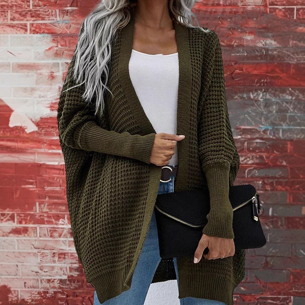 Damen Grobstrick Cardigan im lässigen Design mit weitem Schnitt und feiner Struktur Drune