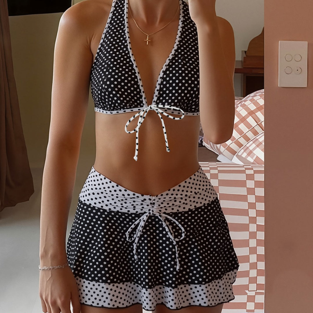Damen Triangel-Bikini mit Rüschenrock Drune