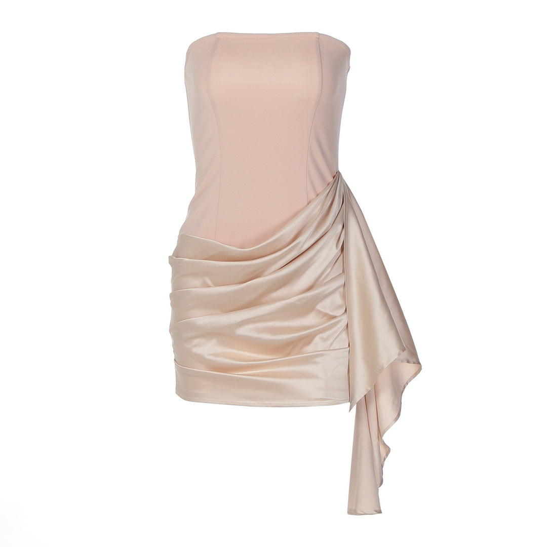 Damen Elegantes Minikleid mit schulterfreiem Design und raffinierten Drapierungen Drune