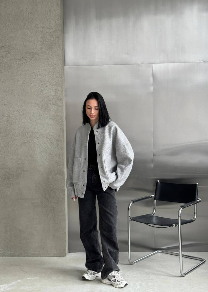 Drune | Oversized Fleece Druckknopfjacke