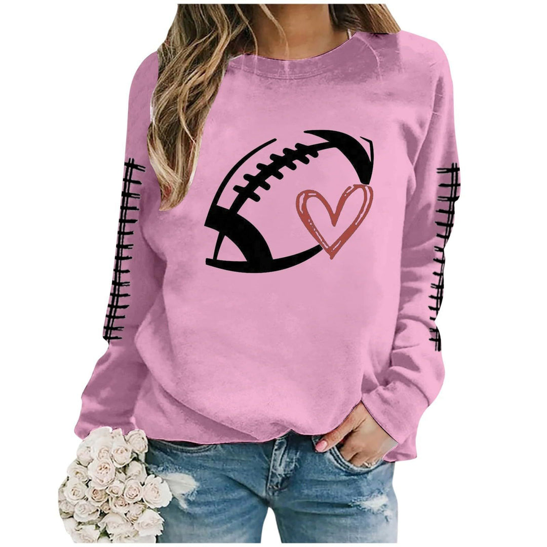 Damen Sweatshirt mit sportlichem Fußball-Motiv und lässigem Schnitt Drune
