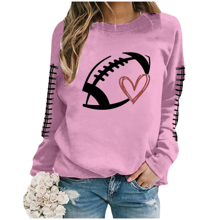 Damen Sweatshirt mit sportlichem Fußball-Motiv und lässigem Schnitt Drune