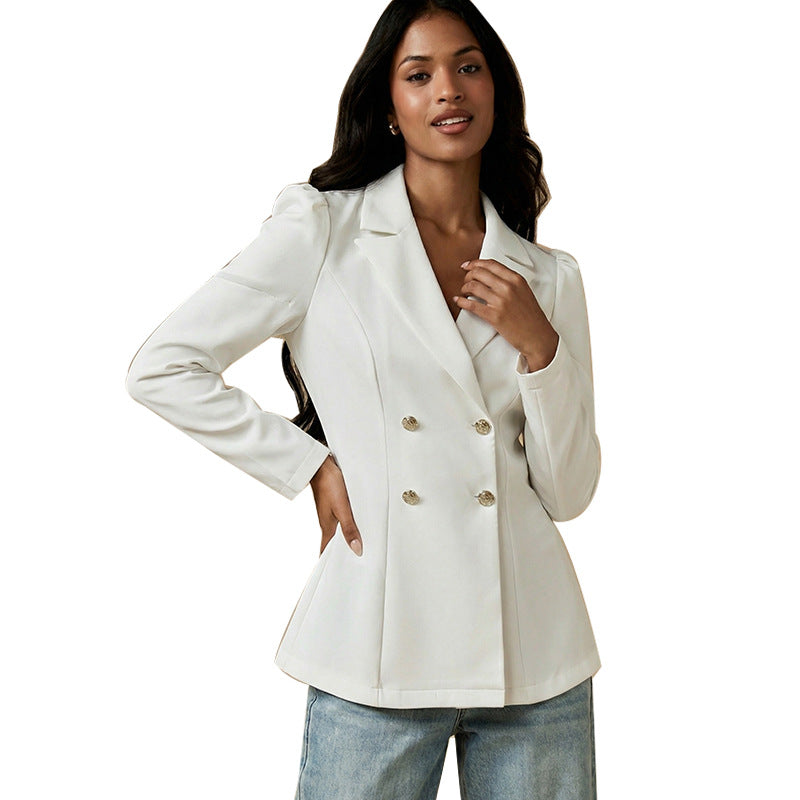 Damen eleganter Tailored Blazer mit puffärmeligen Details Drune