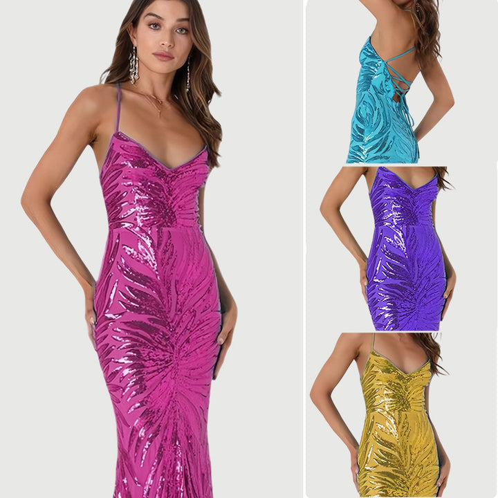 Damen Glitzerndes Abendkleid Drune
