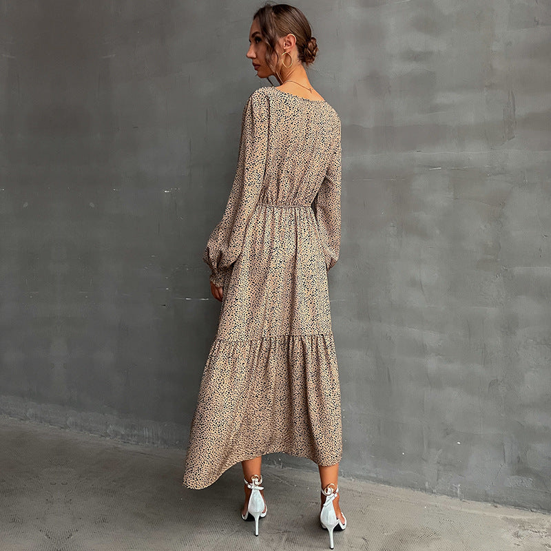 Damen Maxikleid mit elastischem Taillengürtel und eleganten Rüschendetails Drune