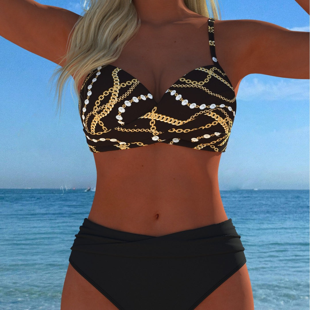 Damen Bikini-Set mit elegantem Kettenmotiv und komfortablem Schnitt Drune