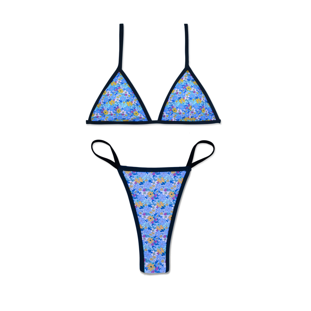 Damen Triangel-Bikini mit floralem Design und verstellbaren Trägern Drune