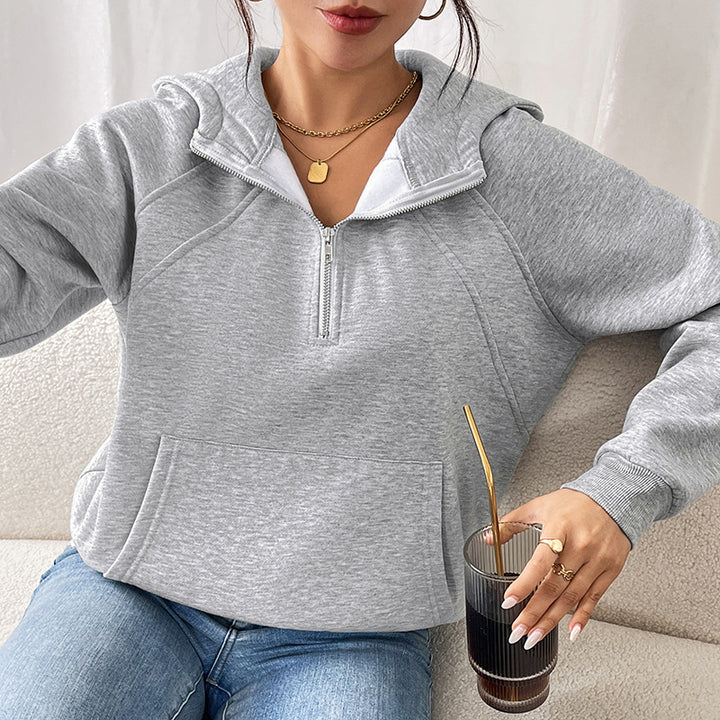 Damen sportlicher Hoodie mit half-ZIP und lässigem Schnitt Drune