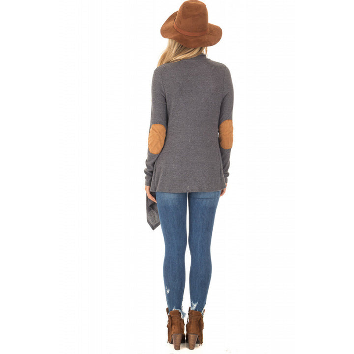 Damen Wickeljacke mit asymmetrischem Schnitt und Lederakzenten Drune