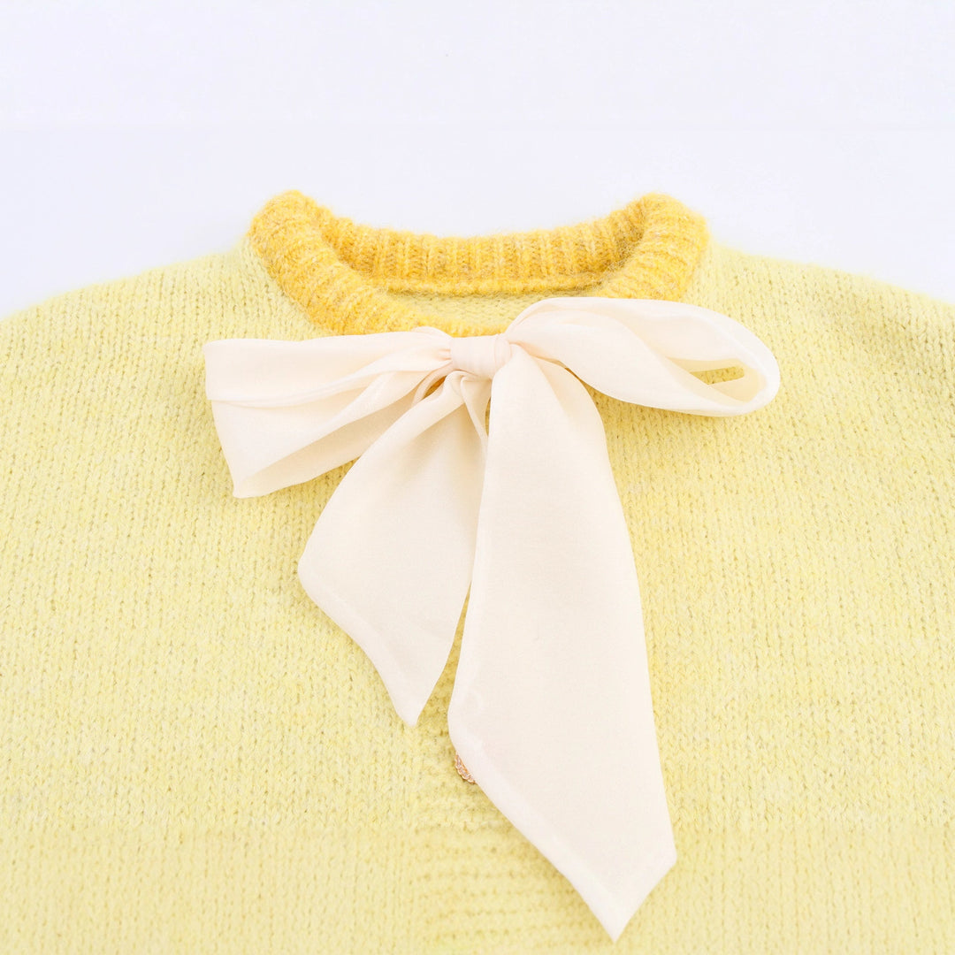 Damen kuschelige Strickjacke mit Schleifenverschluss Drune