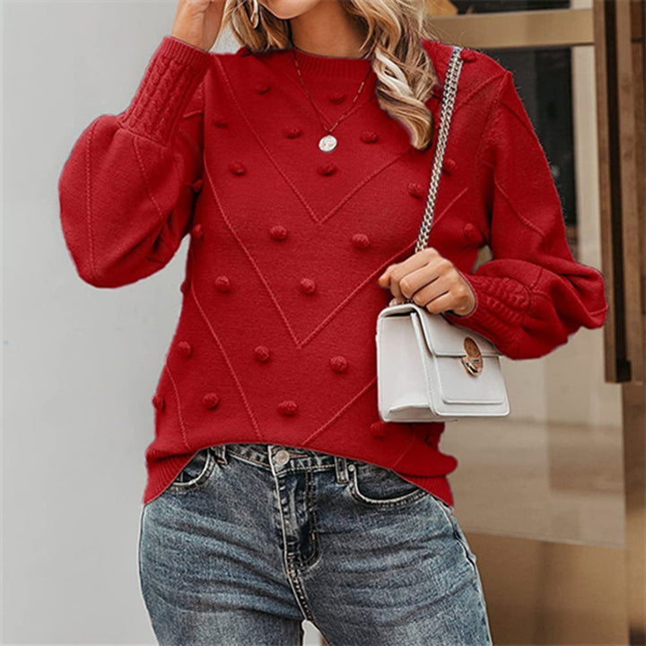 Damen Strickpullover mit 3D-Pünktchen Drune