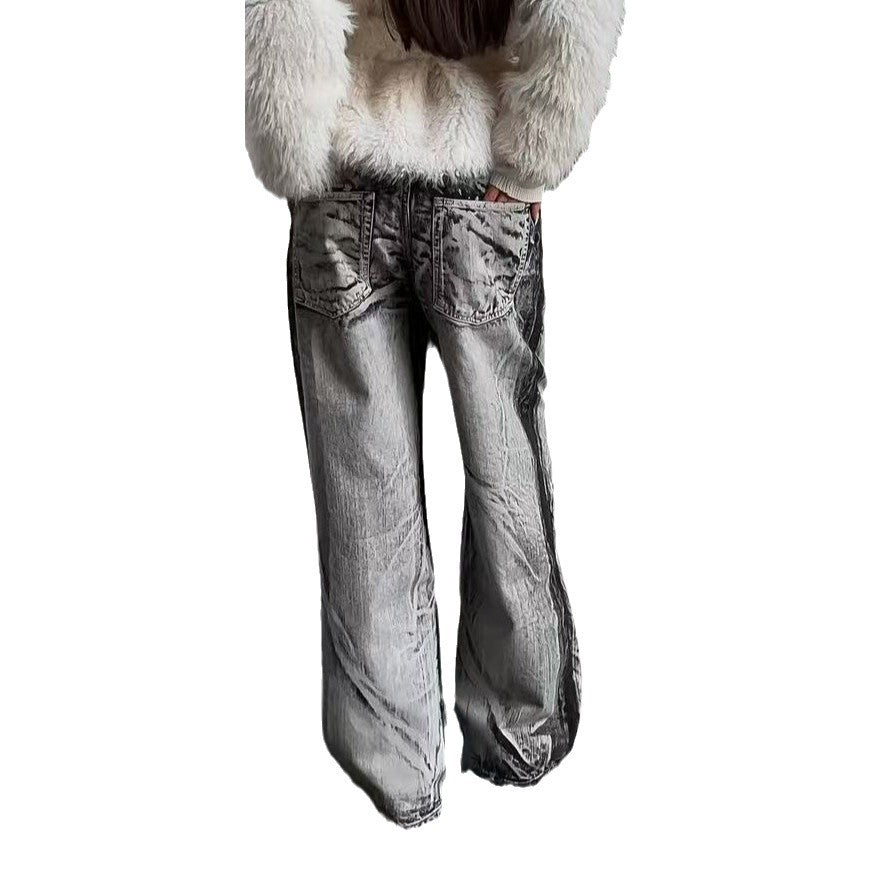 Damen Baggy-Jeans mit einzigartigem zweifarbigen Design Drune