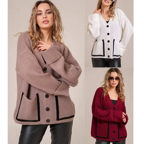 Damen Strickjacke mit modischem Schnitt und praktischen Knöpfen Drune