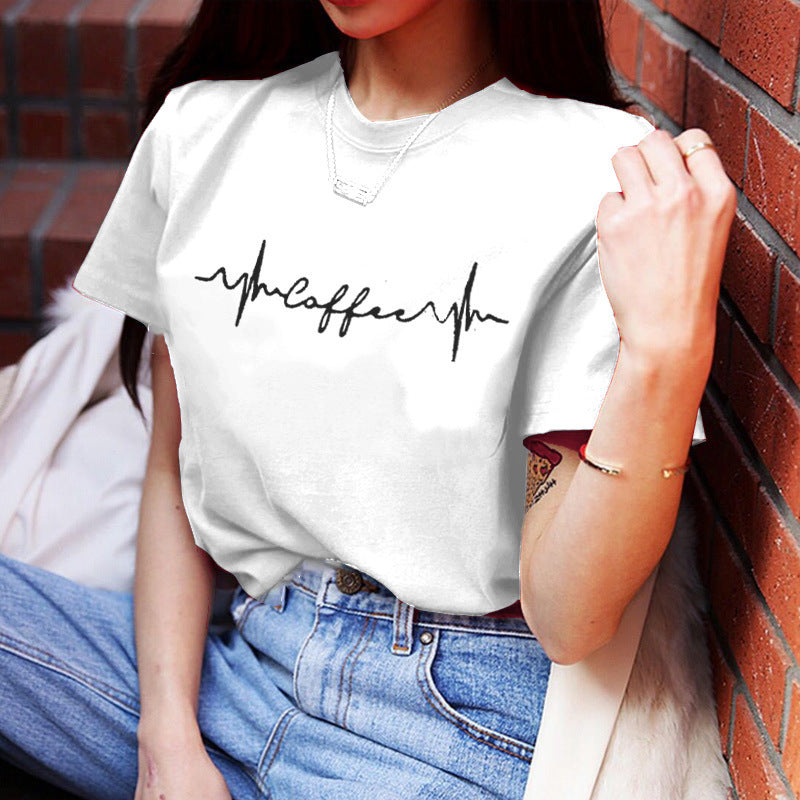 Damen T-Shirt mit kreativem Schriftzug und lässigem Schnitt Drune