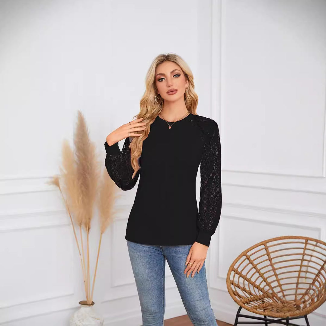 Damen Elegantes und atmungsaktives Oberteil mit Spitze Drune