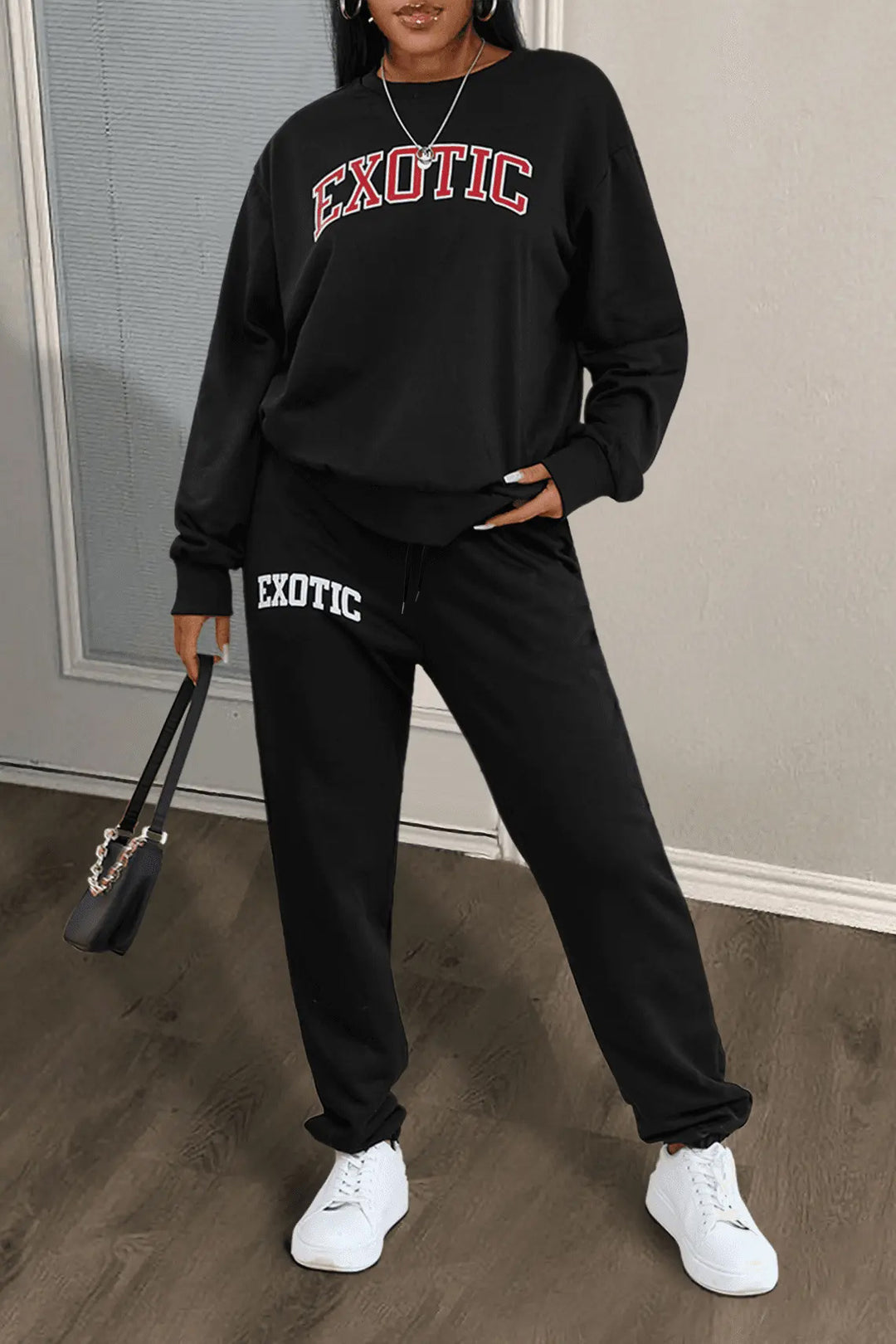 Damen Sportliches Sweatshirt und Jogginghose Set Drune