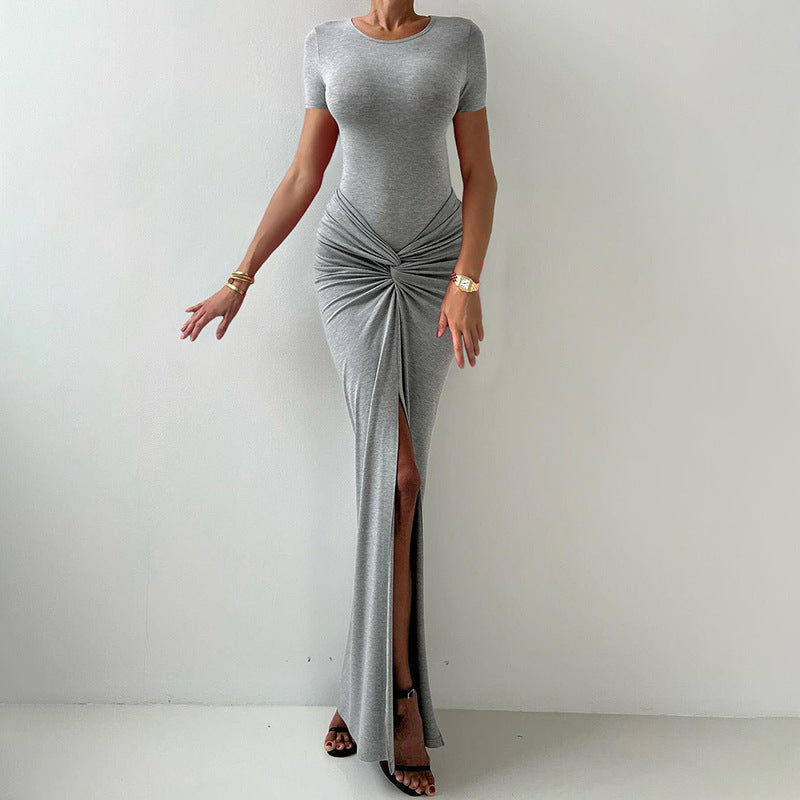 Damen Elegantes Maxi-Kleid mit schmeichelndem Knotendetail Drune