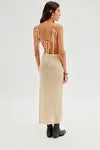 Damen Maxikleid mit raffiniertem Netzdesign und hohem Schlitz Drune