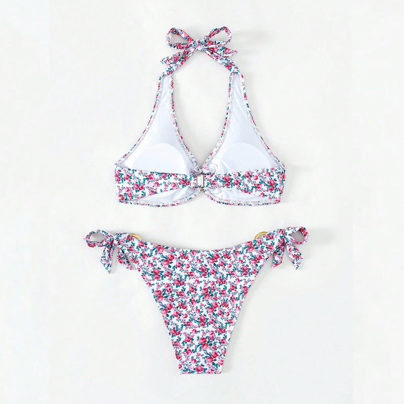Damen Triangel-Bikini-Set mit verspielten Rüschendetails Drune
