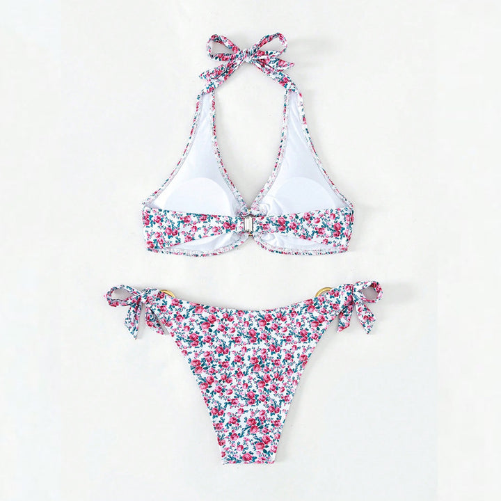 Damen Triangel-Bikini-Set mit verspielten Rüschendetails Drune