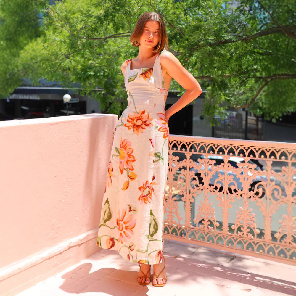 Damen Sommerkleid mit floralen Mustern Drune