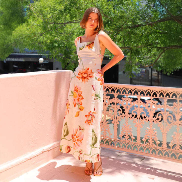 Damen Sommerkleid mit floralen Mustern Drune