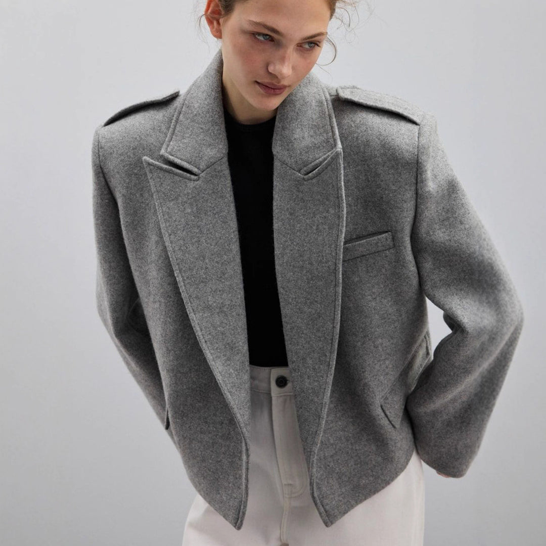 Damen eleganter Oversized-Blazer mit feiner Textur und praktischen Taschen Drune