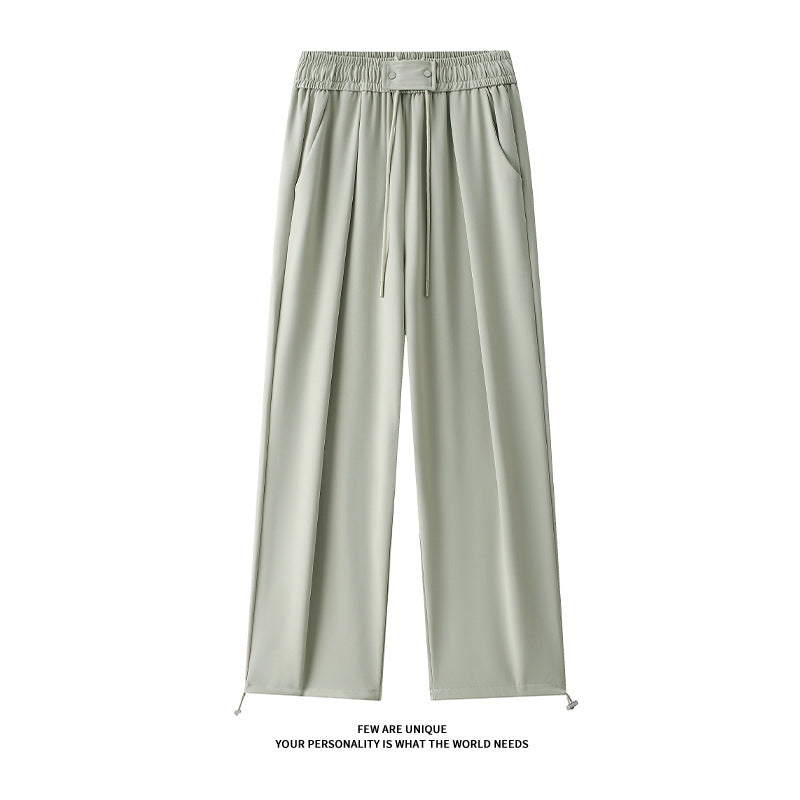 Damen Weitgeschnittene Freizeithose mit elastischem Bund und verstellbarem Kordelzug Drune