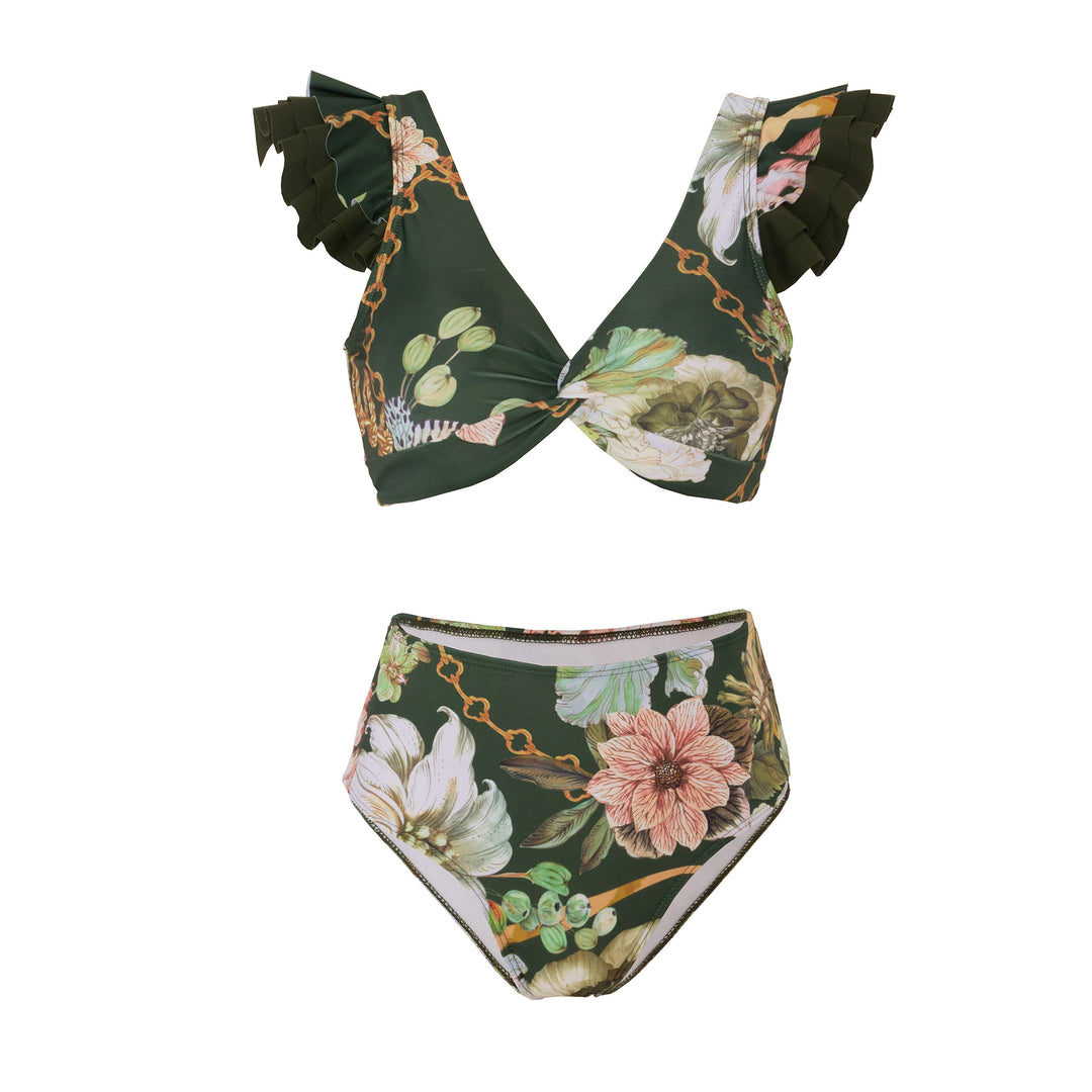 Damen Bikini-Set mit charmantem Rüschendesign und eleganter Strandumhüllung Drune