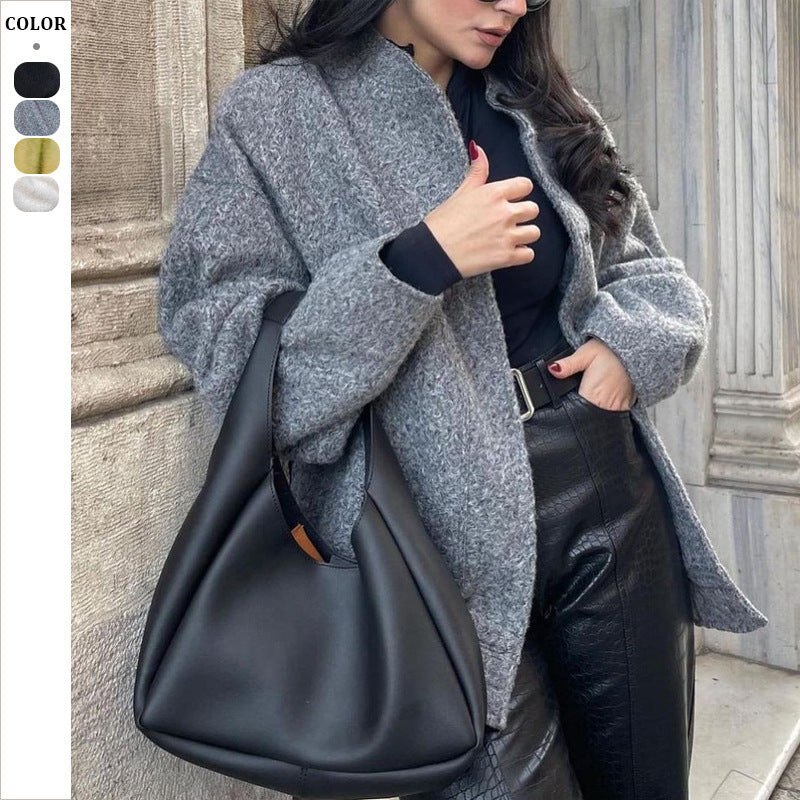 Damen Oversize Softshell-Jacke mit großem Kragen und praktischen Taschen Drune