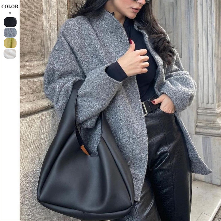 Damen Oversize Softshell-Jacke mit großem Kragen und praktischen Taschen Drune