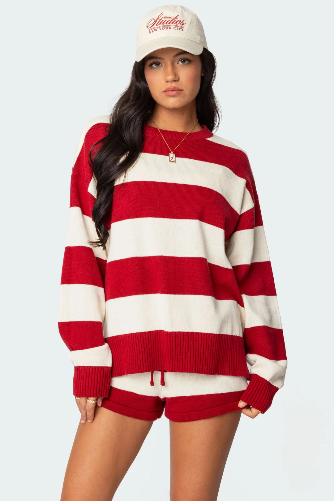 Damen gemütlicher Sweatpullover und Shorts Set Drune