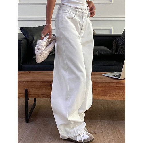 Damen Weite High-Waist Jeans im modernen Design Drune