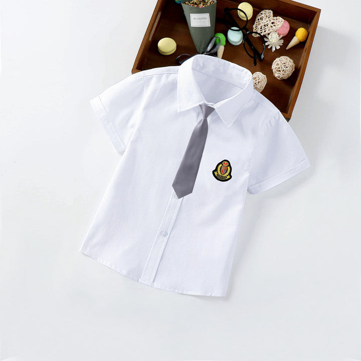 Jungen elegante kurzärmlige Bluse mit Fliege Drune