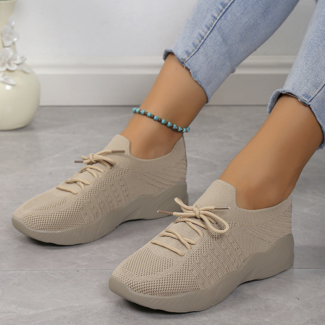 Damen atmungsaktive Slip-On Sportschuhe mit flexiblem Obermaterial Drune