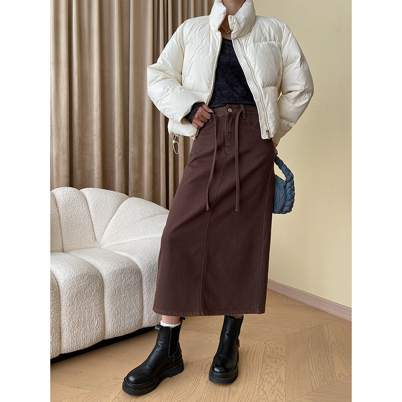 Damen Modischer Maxirock mit eleganten Stretch-Details Drune